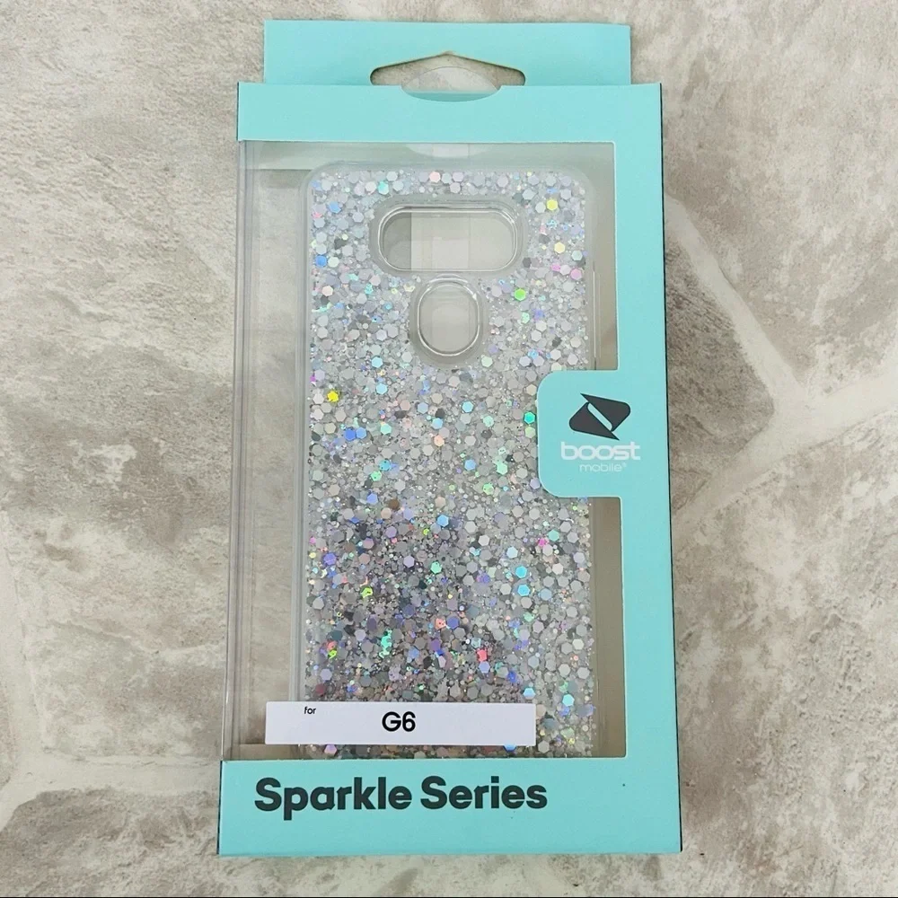 NWT G6 silver sparkly sparkle series protective phone case